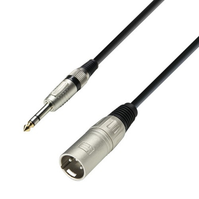 AdamHall Cable K3BMV0100 XLR-M to 6.3 Stereo Jack 1m
