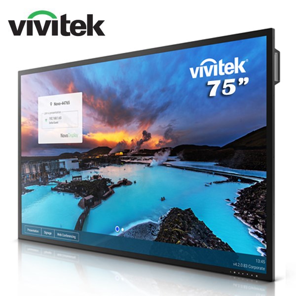 ინტერაქტიული ეკრანი, სმარტ ეკრანი Vivitek NovoDisplay DK751, 75”, 4K UHD, Android 7.1, Smart Board, Black