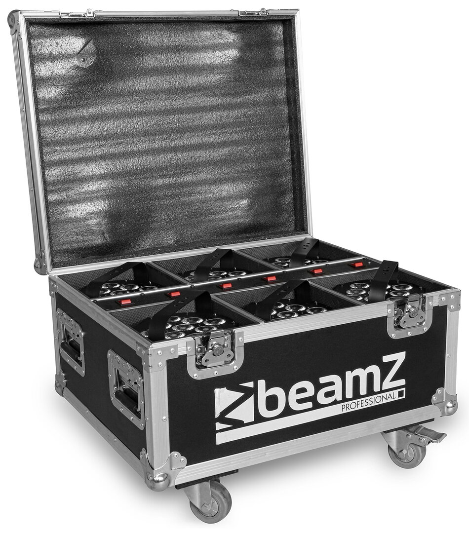 BBP60 UPLIGHTER SET, 6 PIECES IN FLIGHTCASE WITH CHARGER beamZ Pro